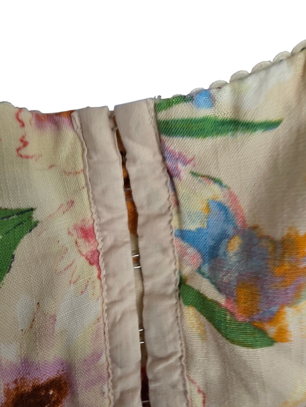 wild fable Pastel Floral Romper w/Hook & Eye Closure For Corset Bodice Size XL - Picture 5 of 13